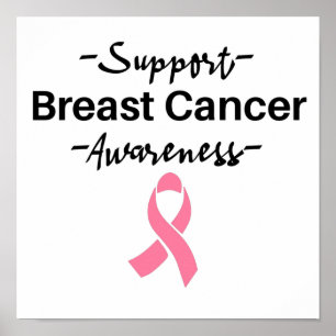 Rosa för stöd för bröstcancermedvetenhet poster
