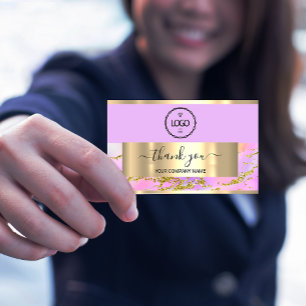 Rosa för tack Business Infoga Card Holograph Inbjudningar