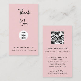  Rosa för tackens Logotyp QR-kod Visitkort