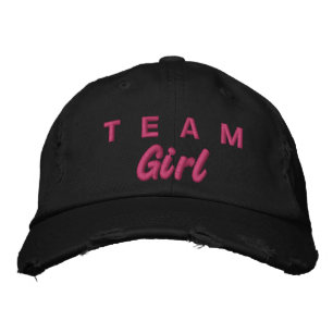 Rosa för Team Girl Gender Reveal Broderad Keps