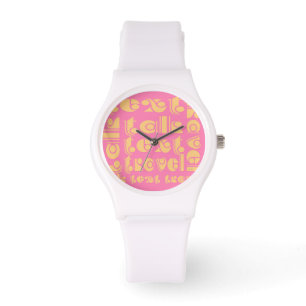 Rosa för textresor armbandsur