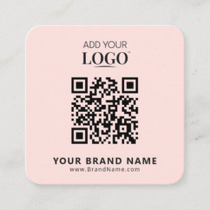 Rosa för Trendig av modern Logotyp för minimal Pro Fyrkantigt Visitkort