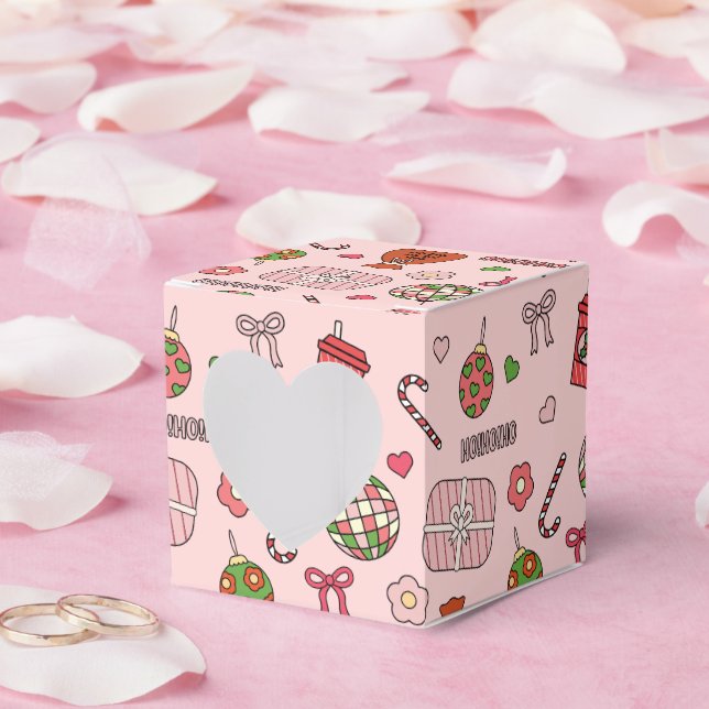 Rosa för utspädd färgåtergivning presentaskar (Bröllop)