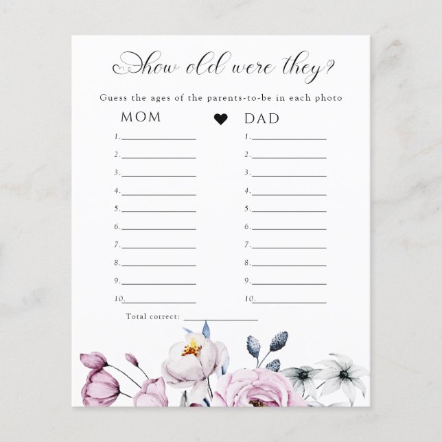 Rosa för vattenfärg och Blåa blommor babykläder (Framsida)