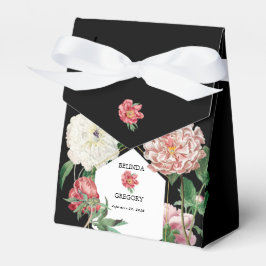 Rosa för vattenfärg Peonies Flowers Bröllop Black Presentaskar