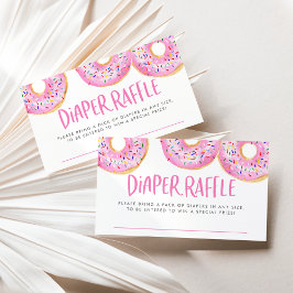 Rosa för vattenfärg Sprinkle Donuts Diaper Raffle Tilläggskort