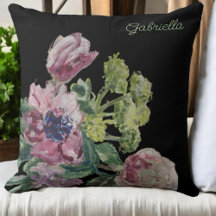 rosa för vattenfärgad blommigt i monogram svart g