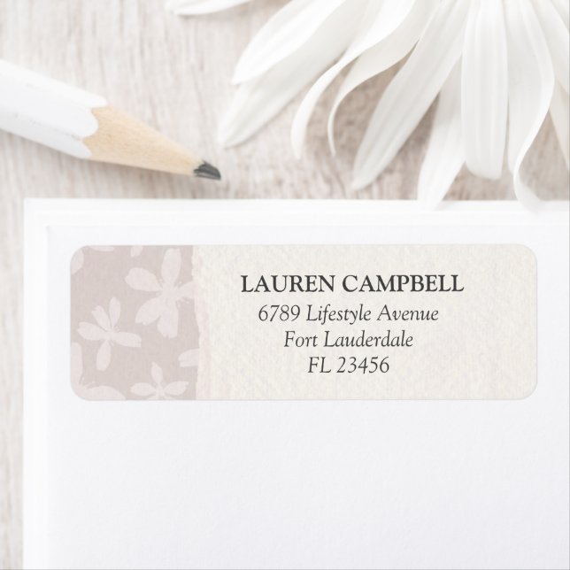  Rosa för vattenfärgsBlommigt Returadress Etikett (Insitu)