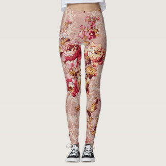 Rosa för Vintage av blommigt för vacker skugga Leggings