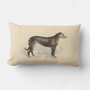 Rosa för vintage Deerhound Print Lumbarkudde