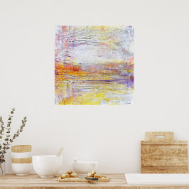 Rosa för vit Gult Texturerad Abstrakt Poster