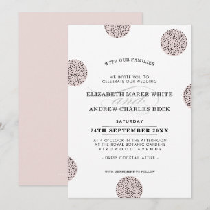 Rosa för WEDDING INVITE chic minimalist mini dot b Inbjudningar
