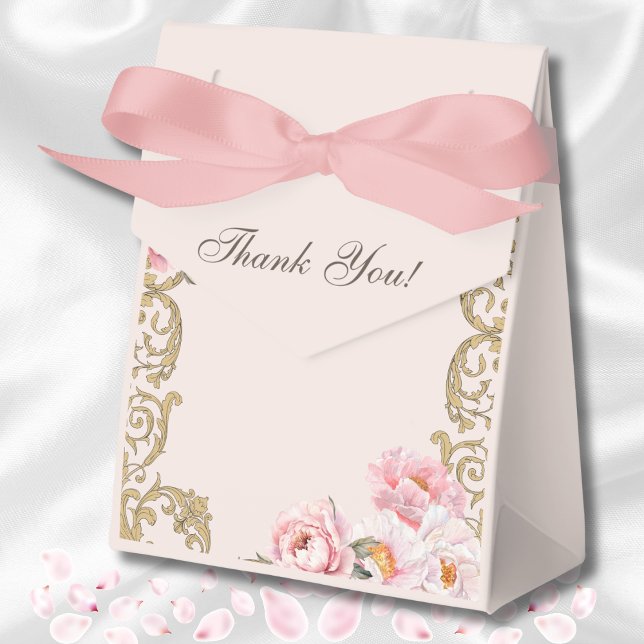 Rosa Foral Rococo Vintage Peony Möhippa Presentaskar (Skapare uppladdad)