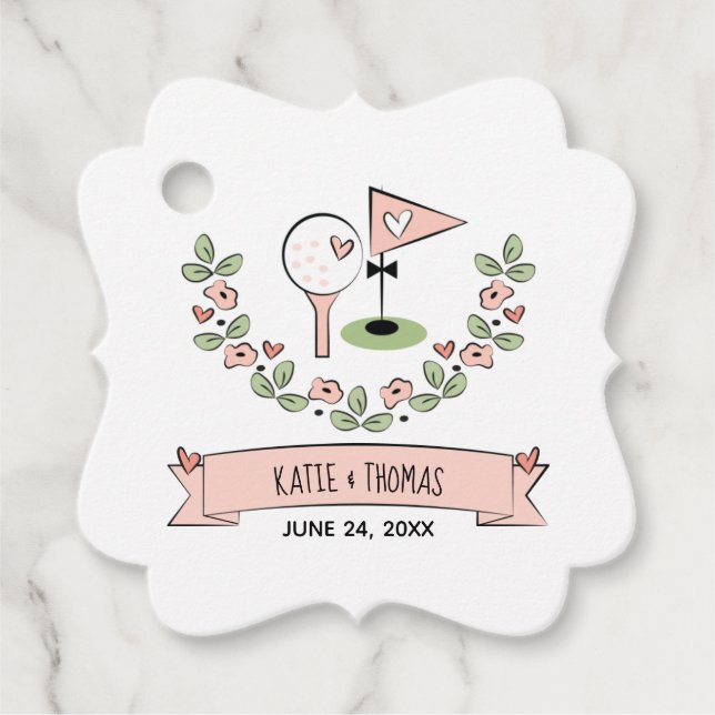 Rosa Fore-Alltid tacksam Golf Boll Tee Tack Gåvor Etiketter (Framsida)