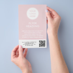 Rosa företagslogotyp marknadsföringsfolder flygblad