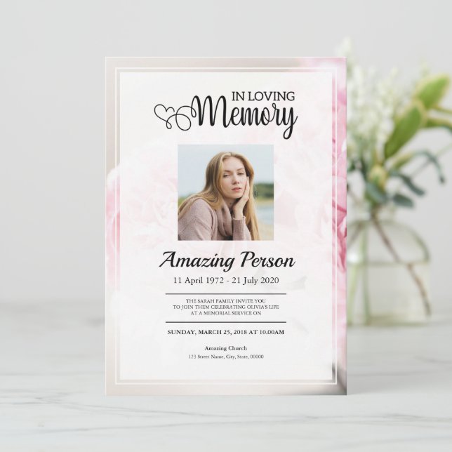 Rosa Förkortning Underskrift: Underhållsordning Inbjudningar (Stående Fram)