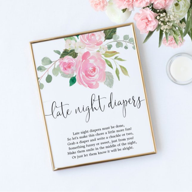  rosa Försenad daggdagstidning babyduschspel Poster (Skapare uppladdad)