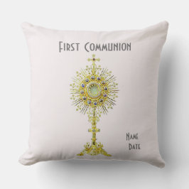 Rosa Första gemenskap Dekorativ kudde 16 tum x 16 