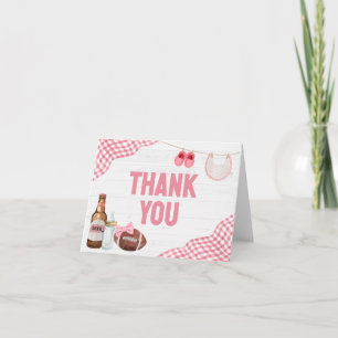 Rosa Fotboll Baby Shower Tack Kort
