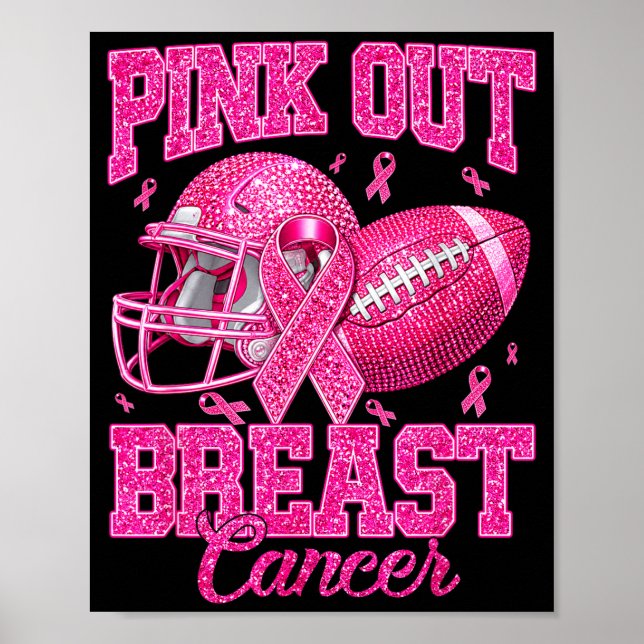 Rosa fotboll bröstcancer medvetenhet rosa poster (Framsidan)