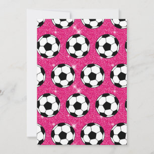Rosa fotboll frost glitter sport spelare vit inbjudningar