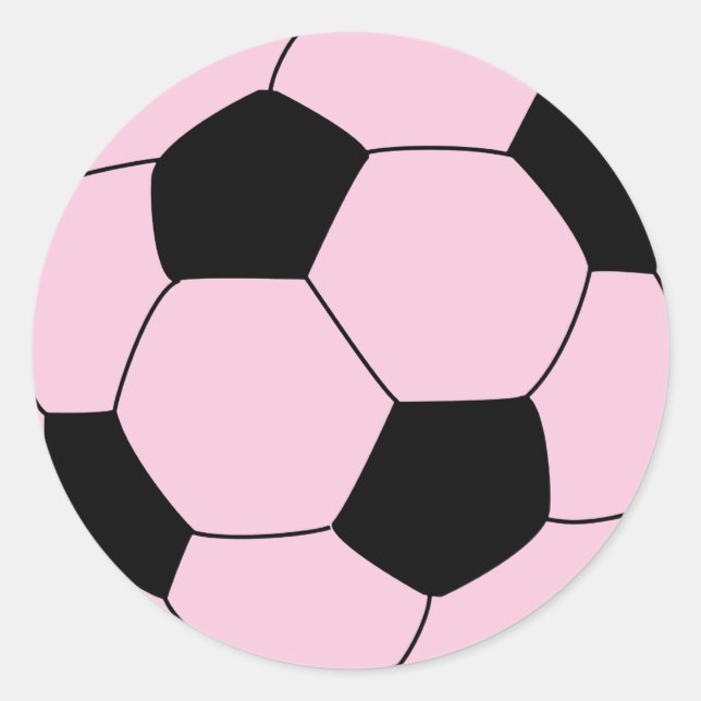 Rosa Fotboll Runt Klistermärke (Framsida)