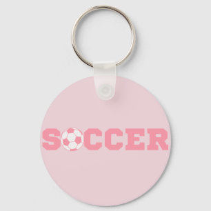 Rosa fotbollnyckelring nyckelring