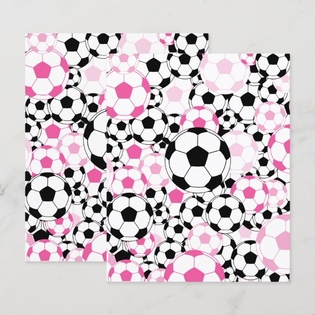 Rosa fotbolls mönster Scrapbook Craft papper (Fram/baksida)