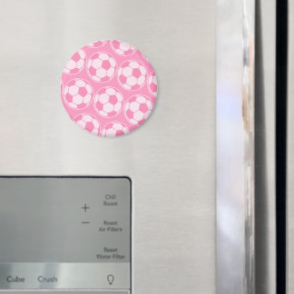 Rosa fotbolls-skruvade grafik magnet