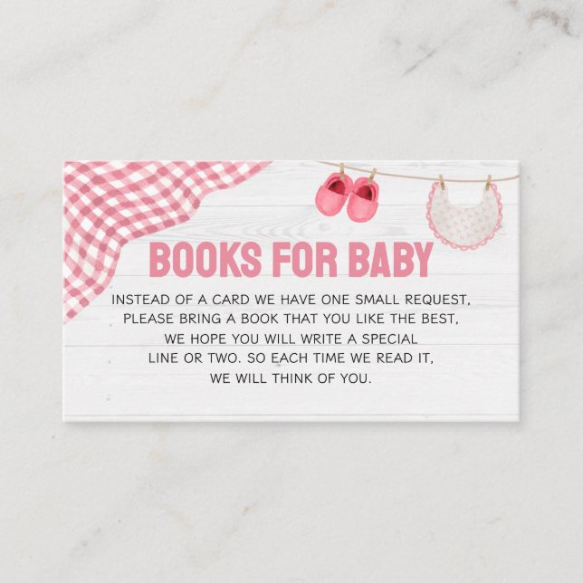 Rosa fotbollsbabyshowerböcker för bebis tilläggskort (Framsida)