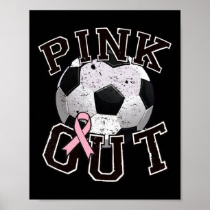 Rosa fotbollslag Bröstcancermånaden Poster