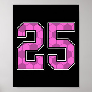 Rosa fotbollsmönster nummer 25 tröja spelare unifo poster