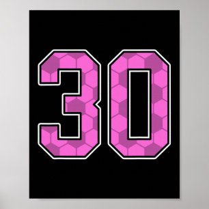 Rosa fotbollsmönster nummer 30 tröja spelare unifo poster
