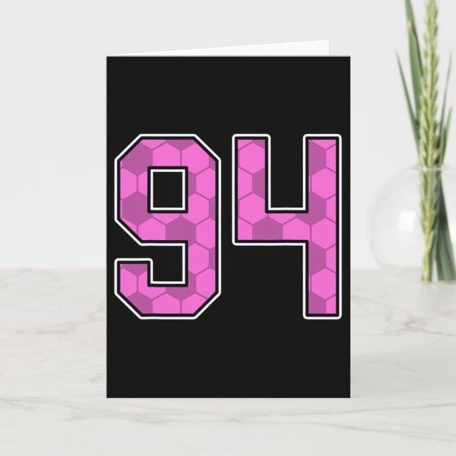 Rosa fotbollsmönster nummer 94 tröja spelare unifo kort (Framsida)