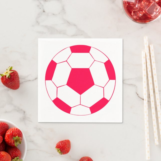 Rosa Fotbollsportar för fotboll Pappersservett (Insitu)