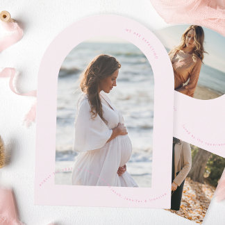 rosa fotobåge baby gravid Meddelande om Inbjudningar