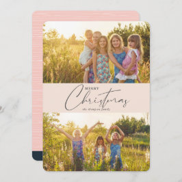 Rosa-fotot i Modern God jul Julkort