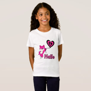 Rosa fox med hjärta t shirt