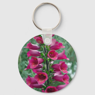 Rosa foxglove-blommor nyckelring