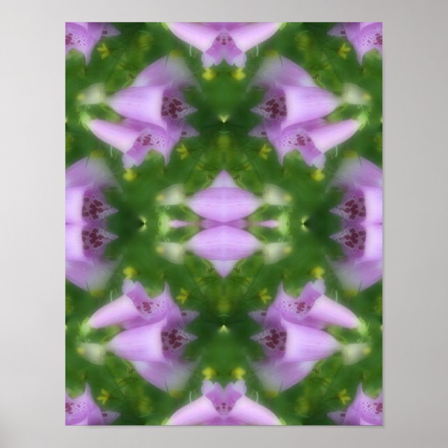 Rosa Foxglove Flowers Abstrakt Poster (Framsidan)