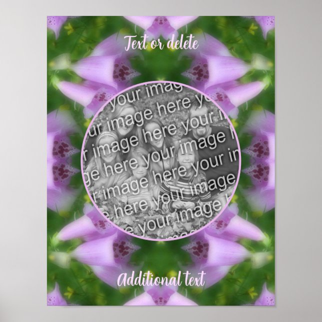 Rosa Foxglove Flowers Ram Skapar ditt eget foto Poster (Framsidan)