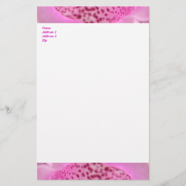 Rosa Foxglove Petal Anpassningsbar Stationery Brevpapper (Framsida)