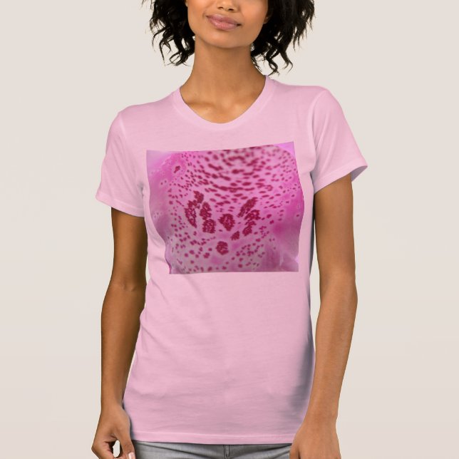 Rosa Foxglove Petal Dam T Shirt (Framsida)