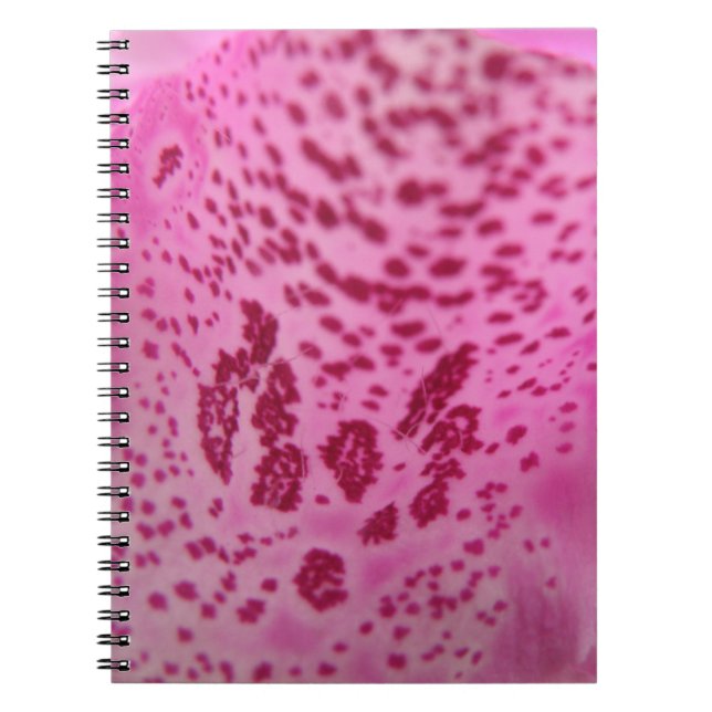 Rosa Foxglove Petal Notebook Anteckningsbok Med Spiral (Framsidan)