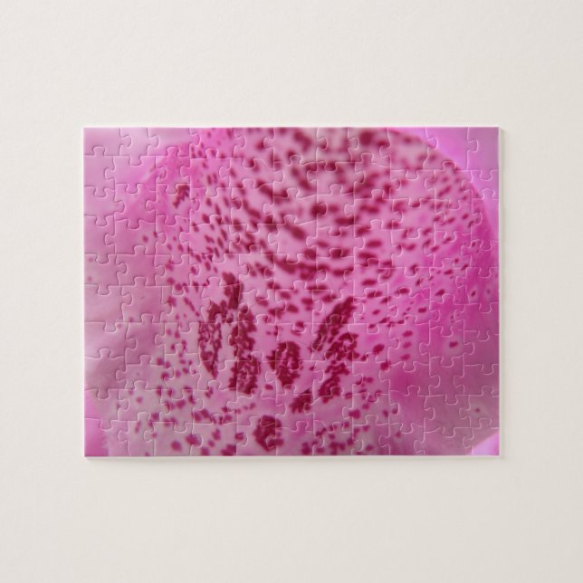 Rosa Foxglove Petal Puzzle Pussel (Horisontell)