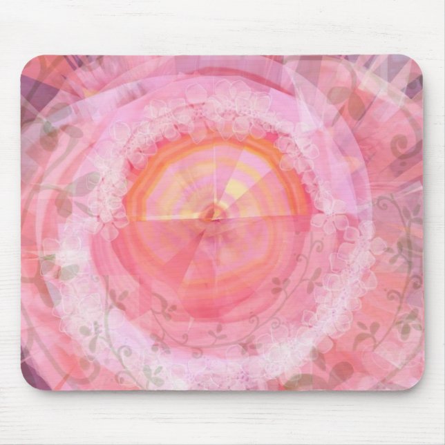 Rosa "fractal" design musmatta (Framsidan)