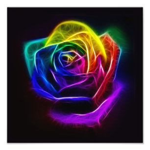 Rosa Fractal för regnbåge Fototryck