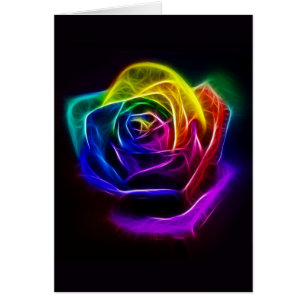 Rosa Fractal för regnbåge Hälsningskort