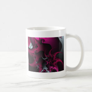 rosa fractal konst kaffemugg