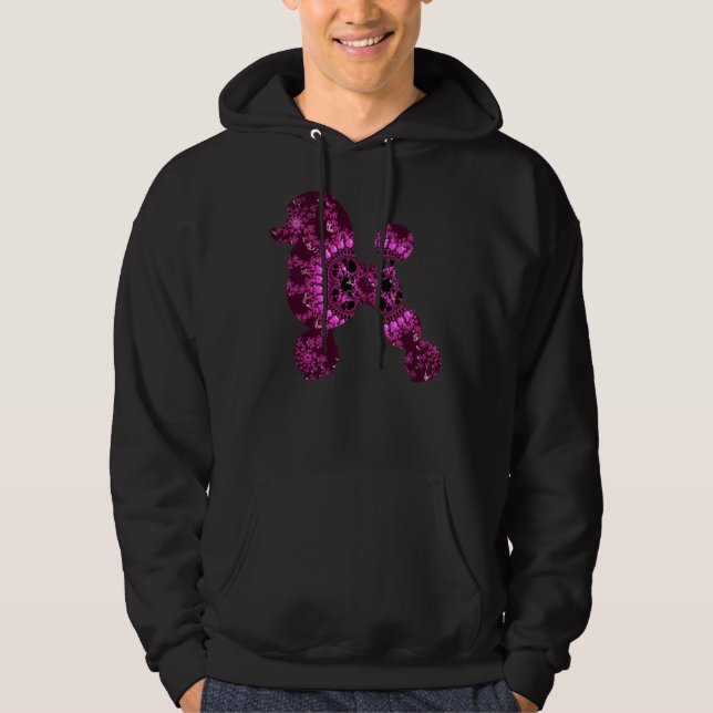 Rosa Fractal Pudel Hoodie (Framsida)
